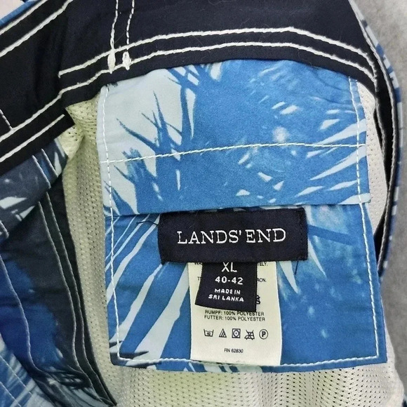 Lands End Swim Trunk Blue Palm Size XL 40/42 - Picture 2 of 8